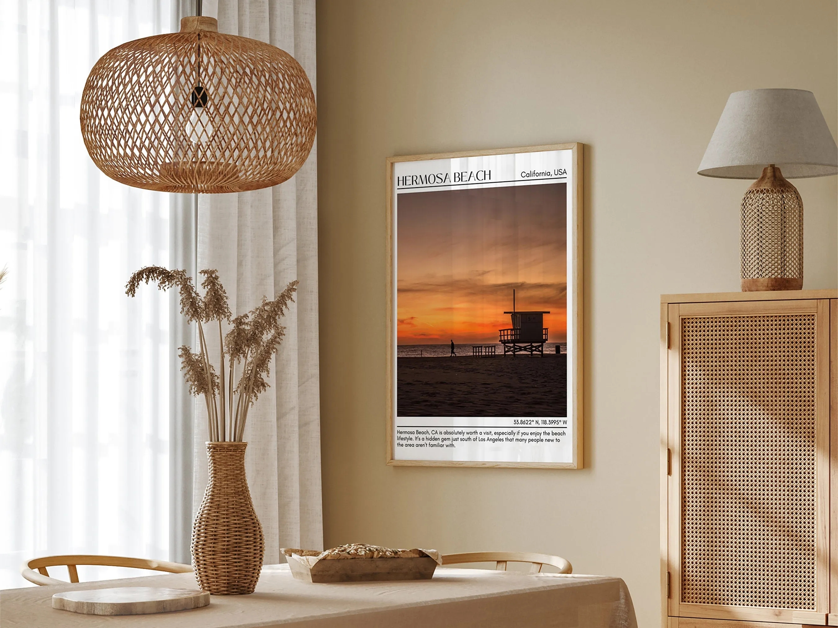 Hermosa Beach Wall Art Canvas, USA
