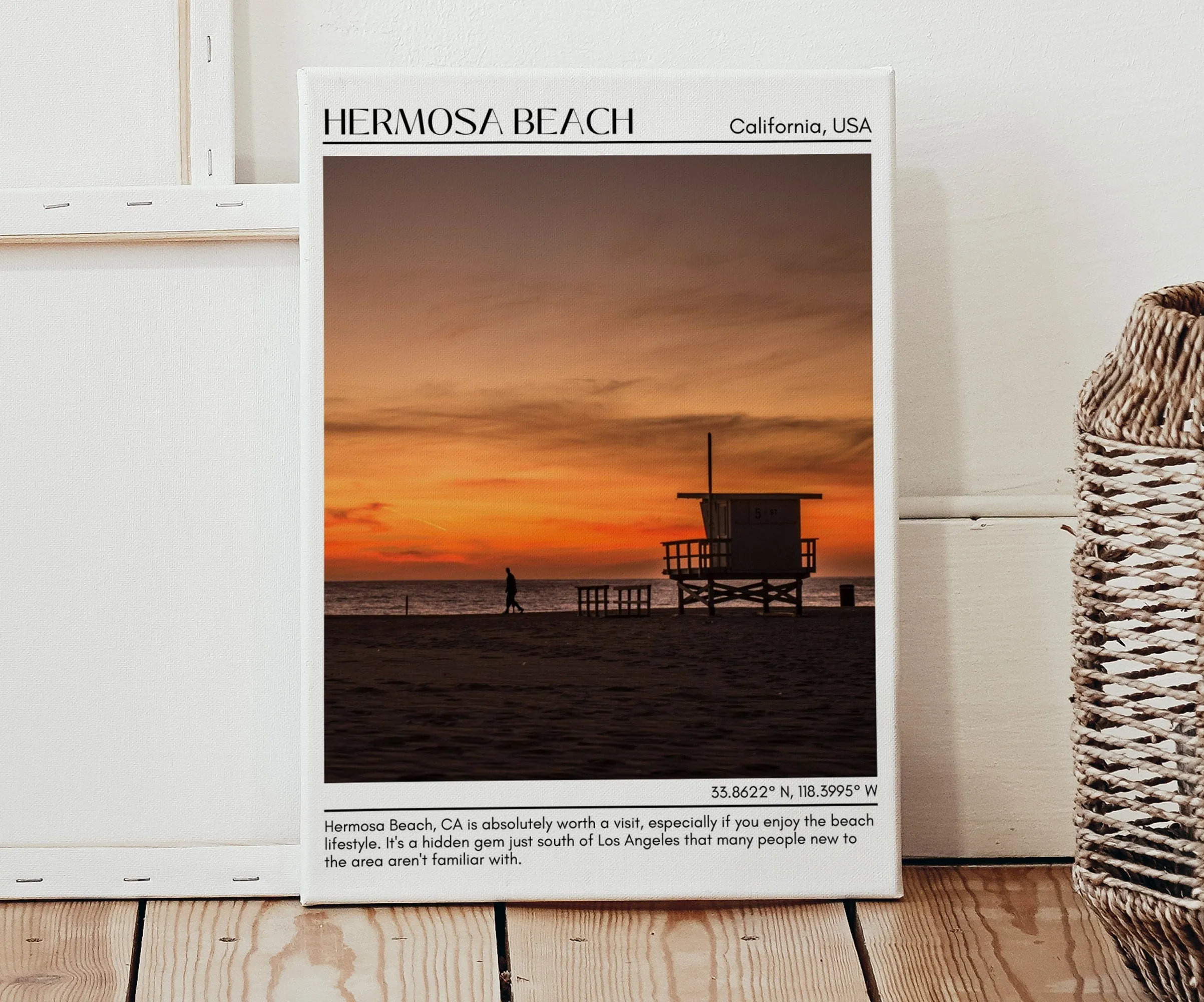 Hermosa Beach Wall Art Canvas, USA
