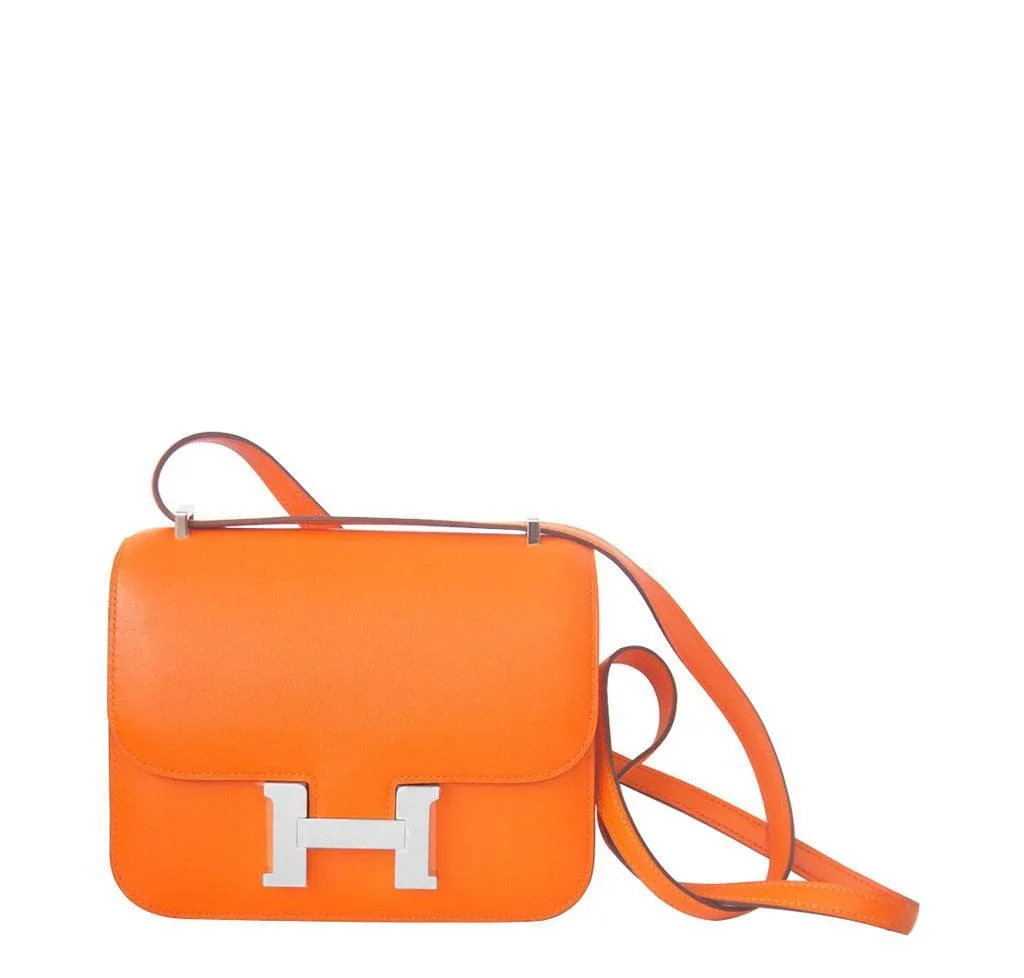 Hermès Constance Mini 18 Orange Swift Bag PHW