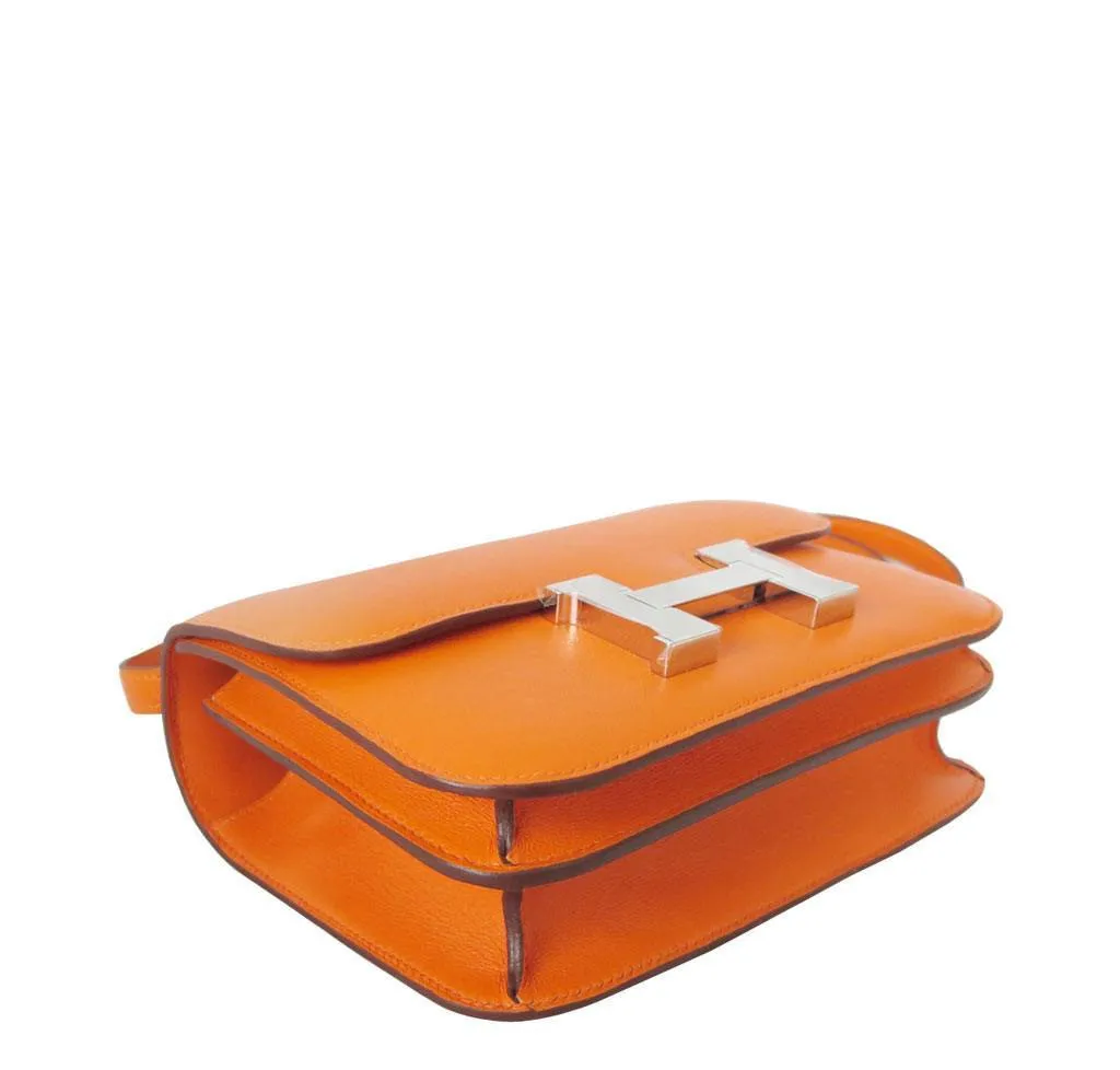 Hermès Constance Mini 18 Orange Swift Bag PHW