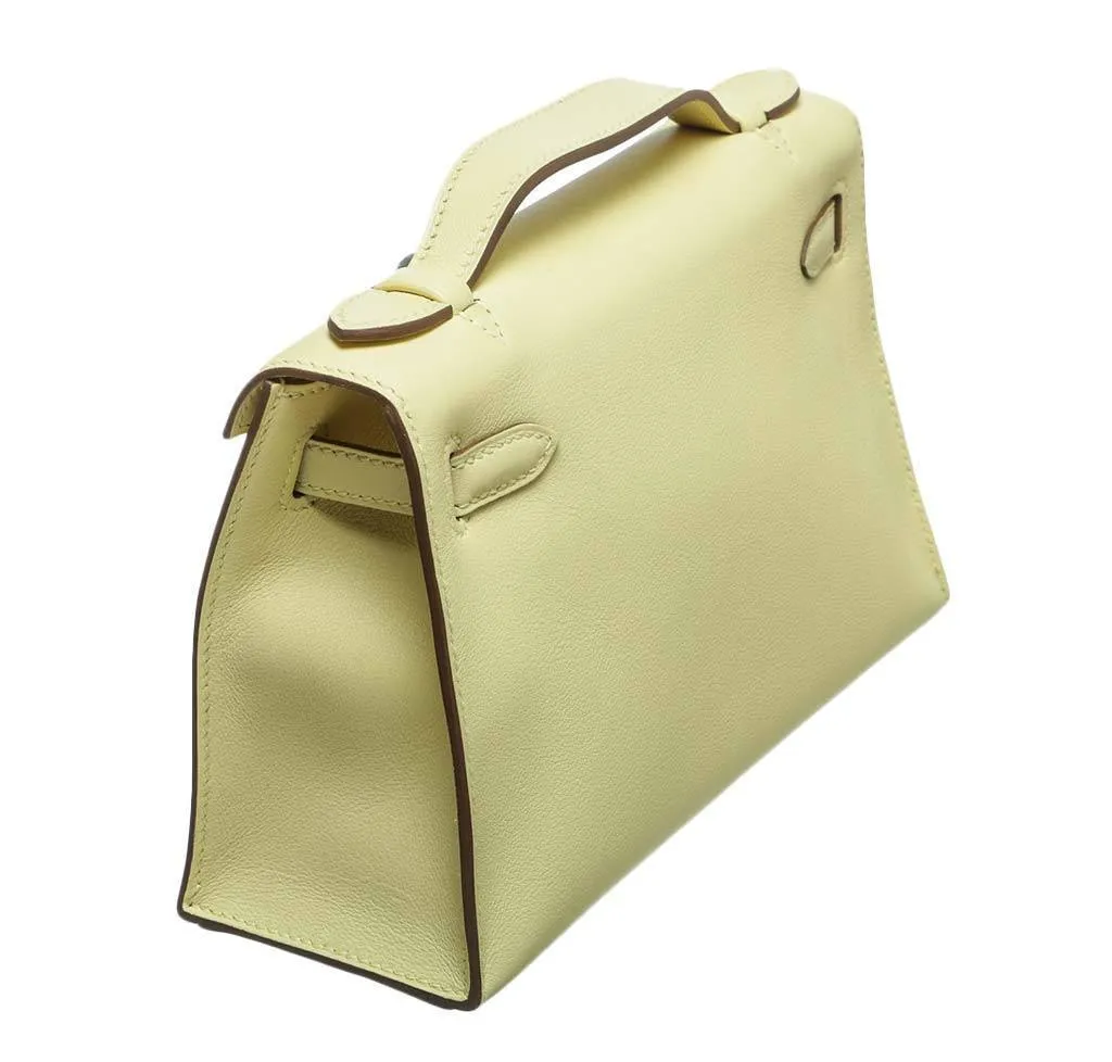 Hermès Kelly Pochette Mini Soufre Bag Swift Leather