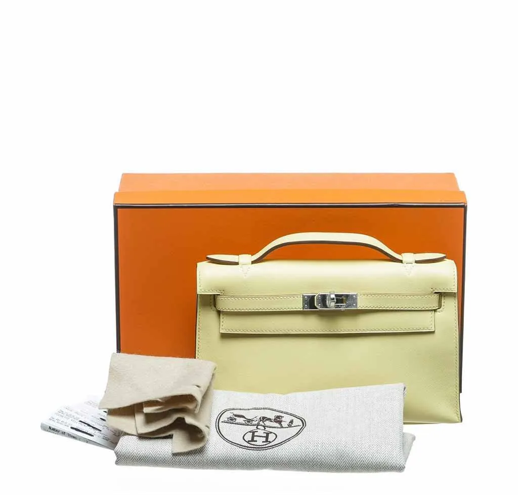 Hermès Kelly Pochette Mini Soufre Bag Swift Leather