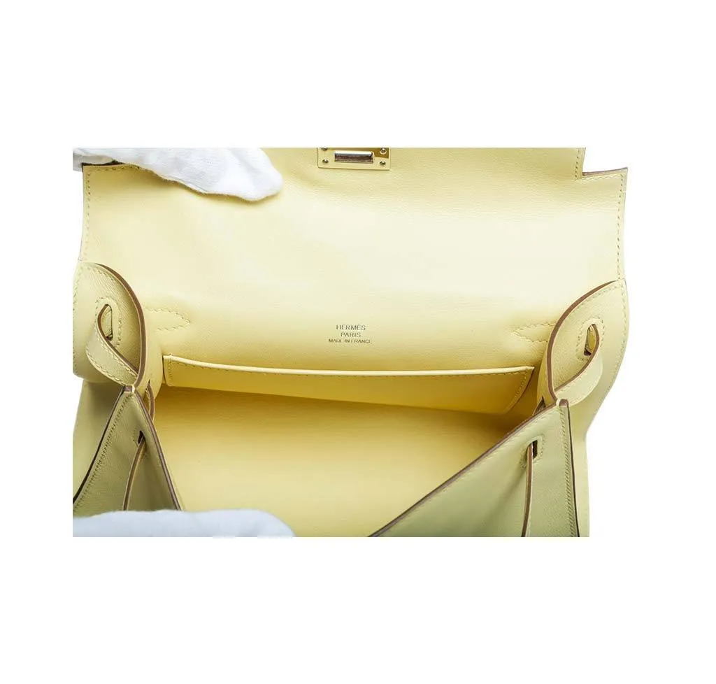 Hermès Kelly Pochette Mini Soufre Bag Swift Leather