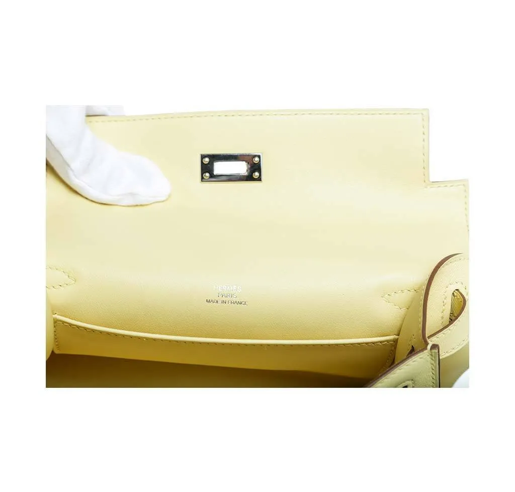 Hermès Kelly Pochette Mini Soufre Bag Swift Leather