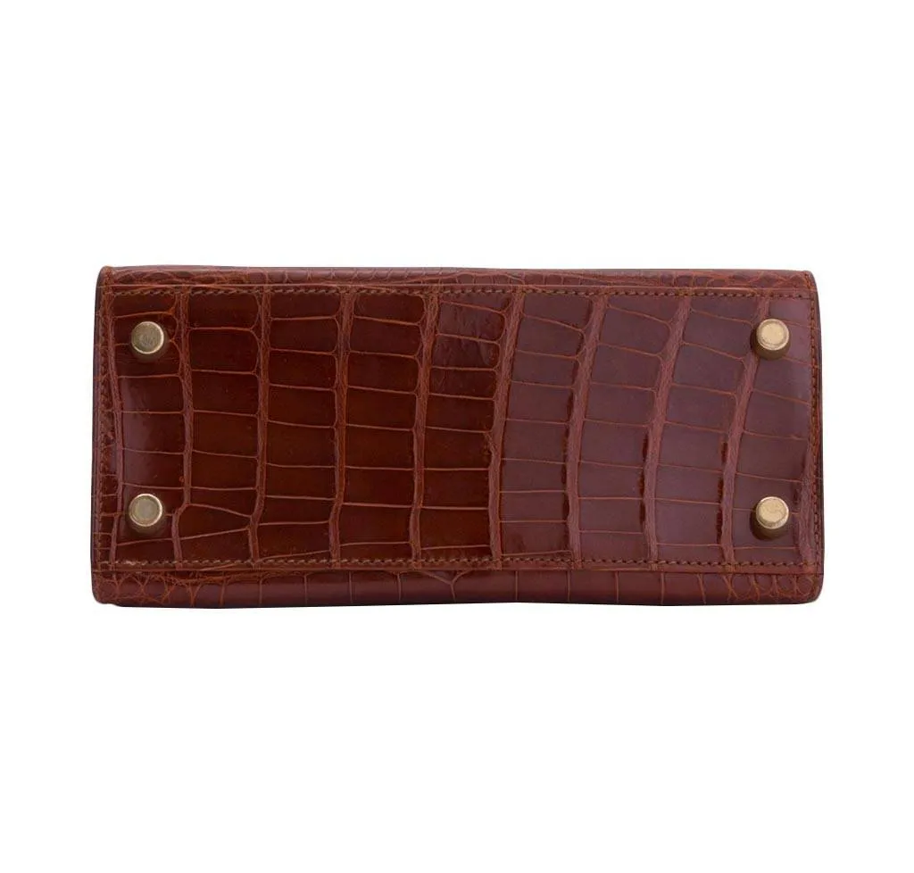 Hermès Mini Kelly Miel Crocodile Bag Palladium Hardware