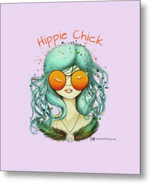Hippie Chick - Metal Print