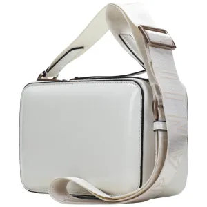 Hispanitas Black & White Smooth Leather Crossbody Camera Bag