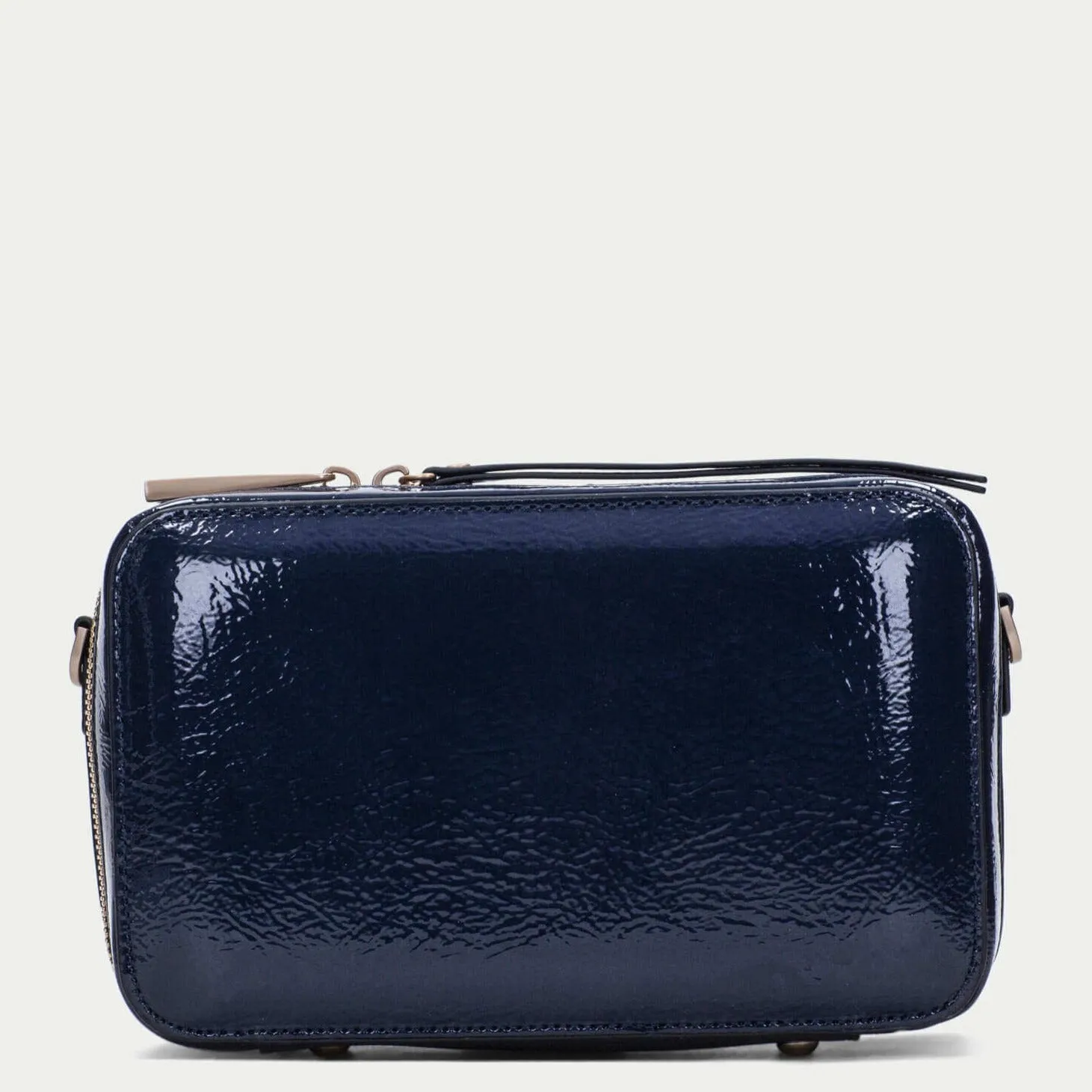 Hispanitas Navy Smooth Leather Crossbody Camera Bag