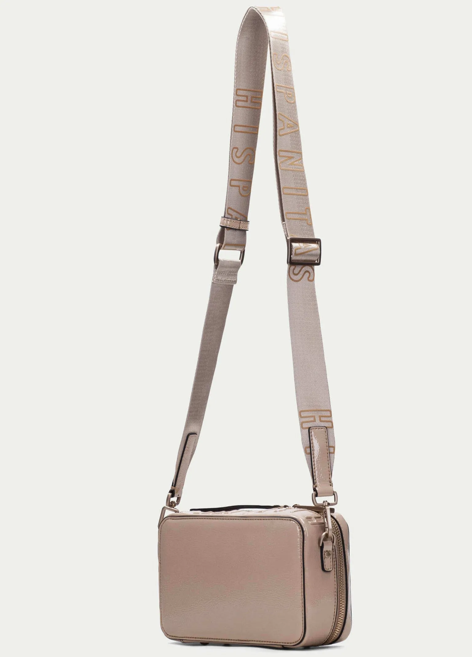 Hispanitas Pale Tan Smooth Leather Crossbody Camera Bag