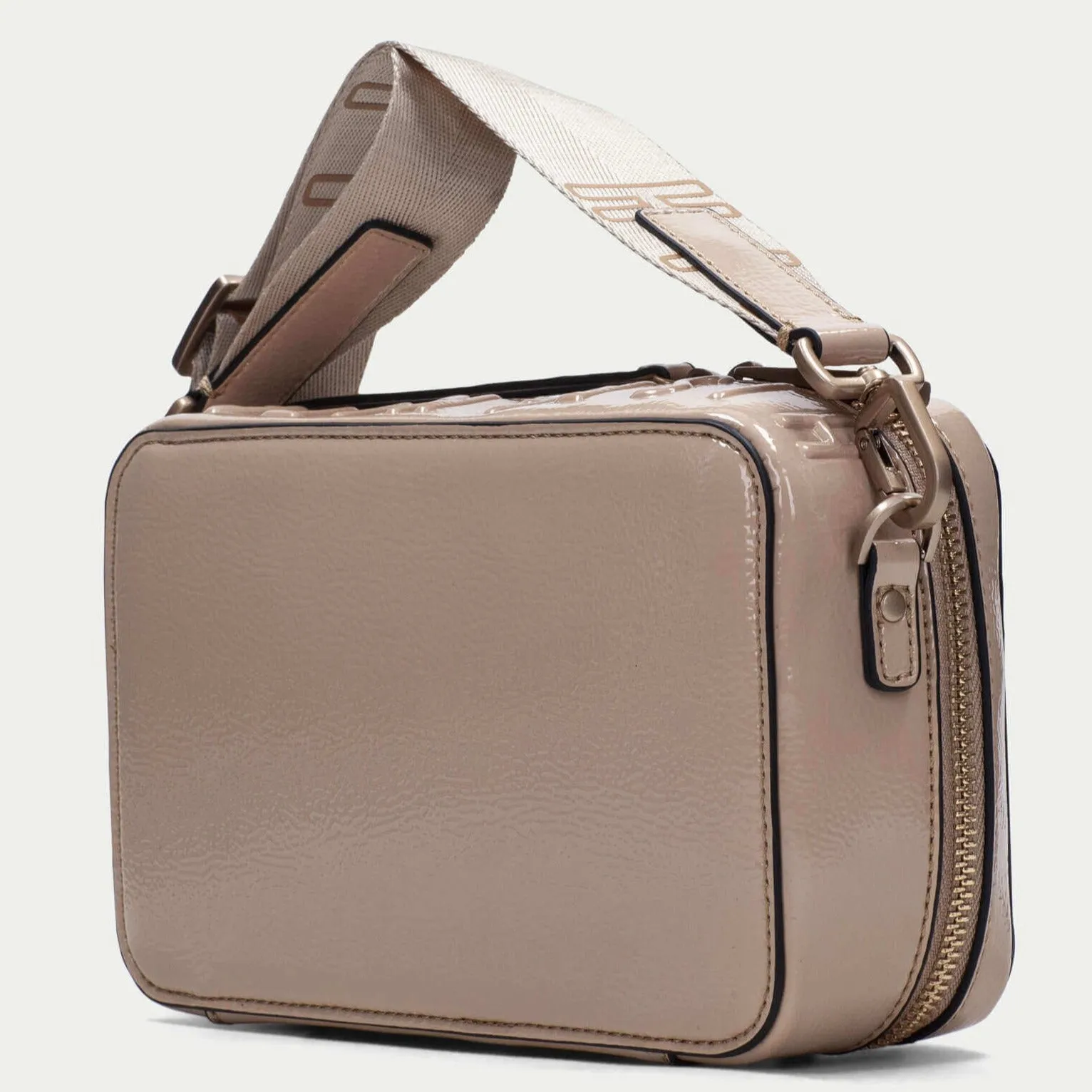 Hispanitas Pale Tan Smooth Leather Crossbody Camera Bag