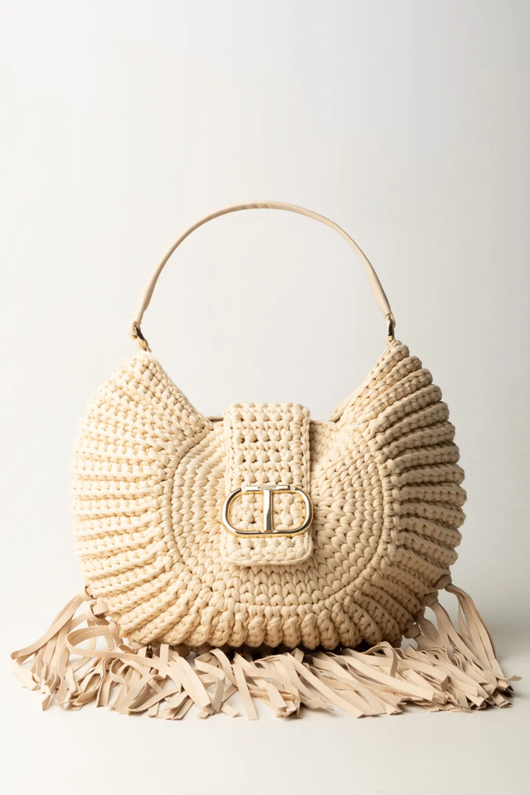Hobo Grande All'uncinetto con Frange