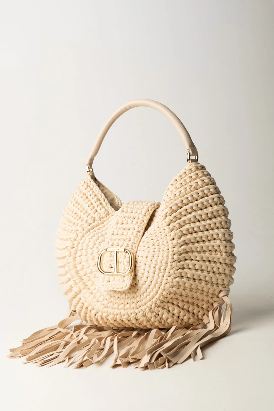 Hobo Grande All'uncinetto con Frange