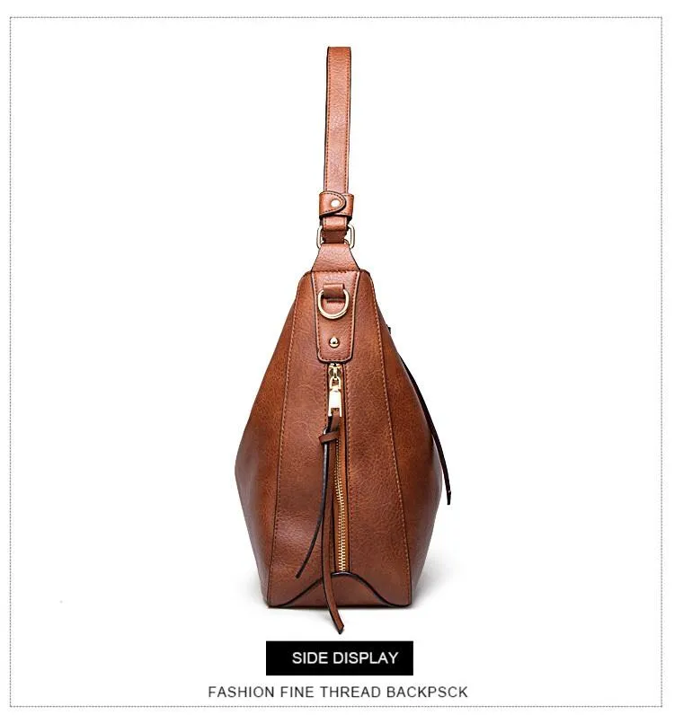 Hobo Leather Bags for Women【Brown/Black/Grey Color】