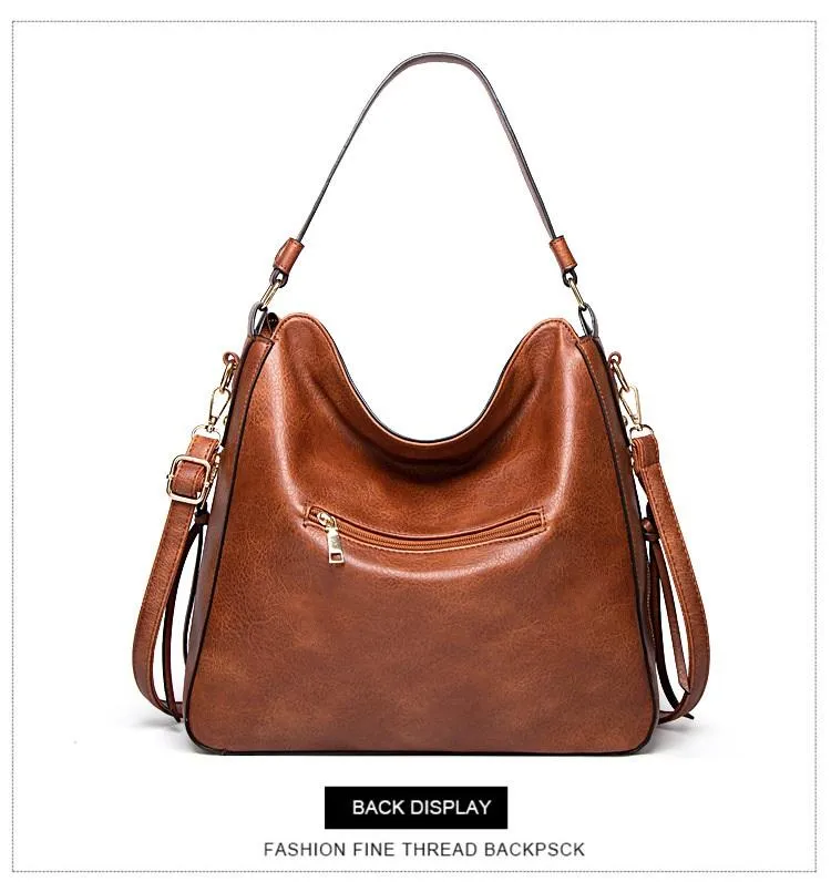 Hobo Leather Bags for Women【Brown/Black/Grey Color】