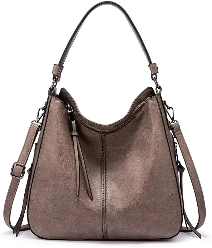 Hobo Leather Bags for Women【Brown/Black/Grey Color】