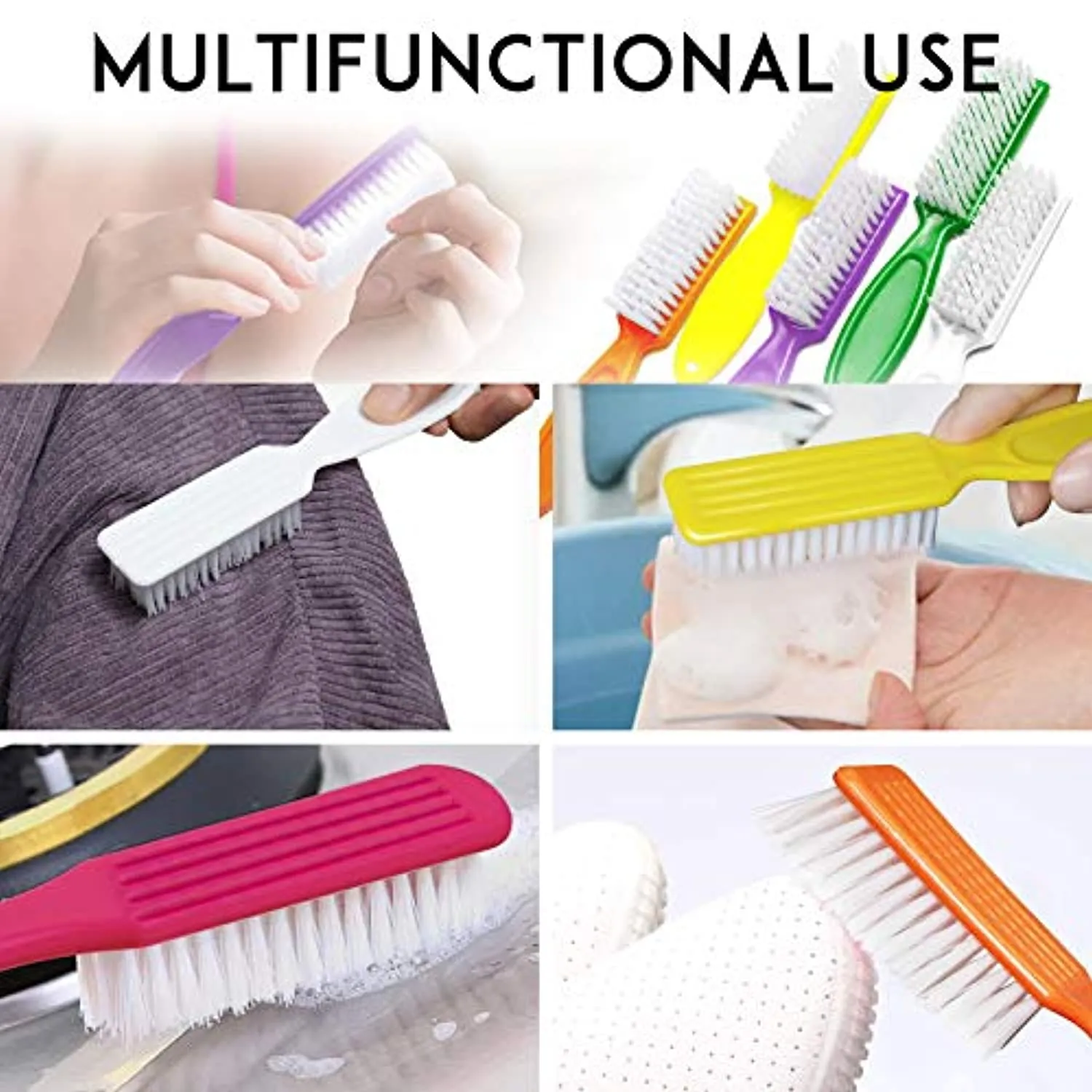 HOFASON 20Pcs Handle Grip Nail Brush, Hand Fingernail Cleaner Brush Manicure Tools Scrub Cleaning Brushes Kit for Toes and Nails Women Men(Random Colors)