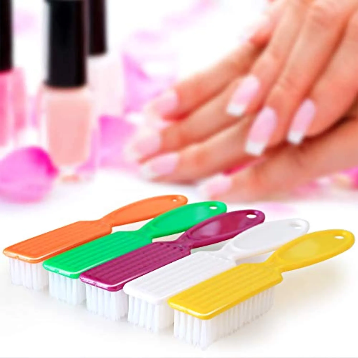 HOFASON 20Pcs Handle Grip Nail Brush, Hand Fingernail Cleaner Brush Manicure Tools Scrub Cleaning Brushes Kit for Toes and Nails Women Men(Random Colors)