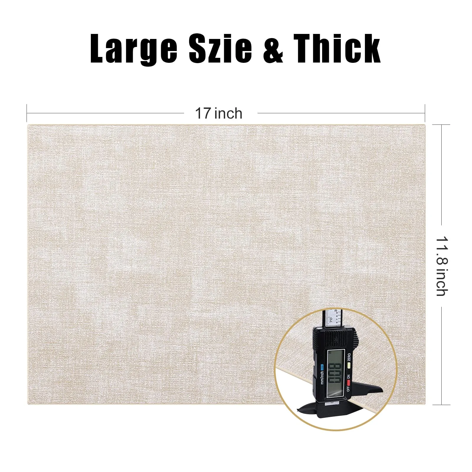 Homaxy Faux Leather Heat Resistant Placemats Set of 6, Waterproof Anti-Slip Wipeable, Beige