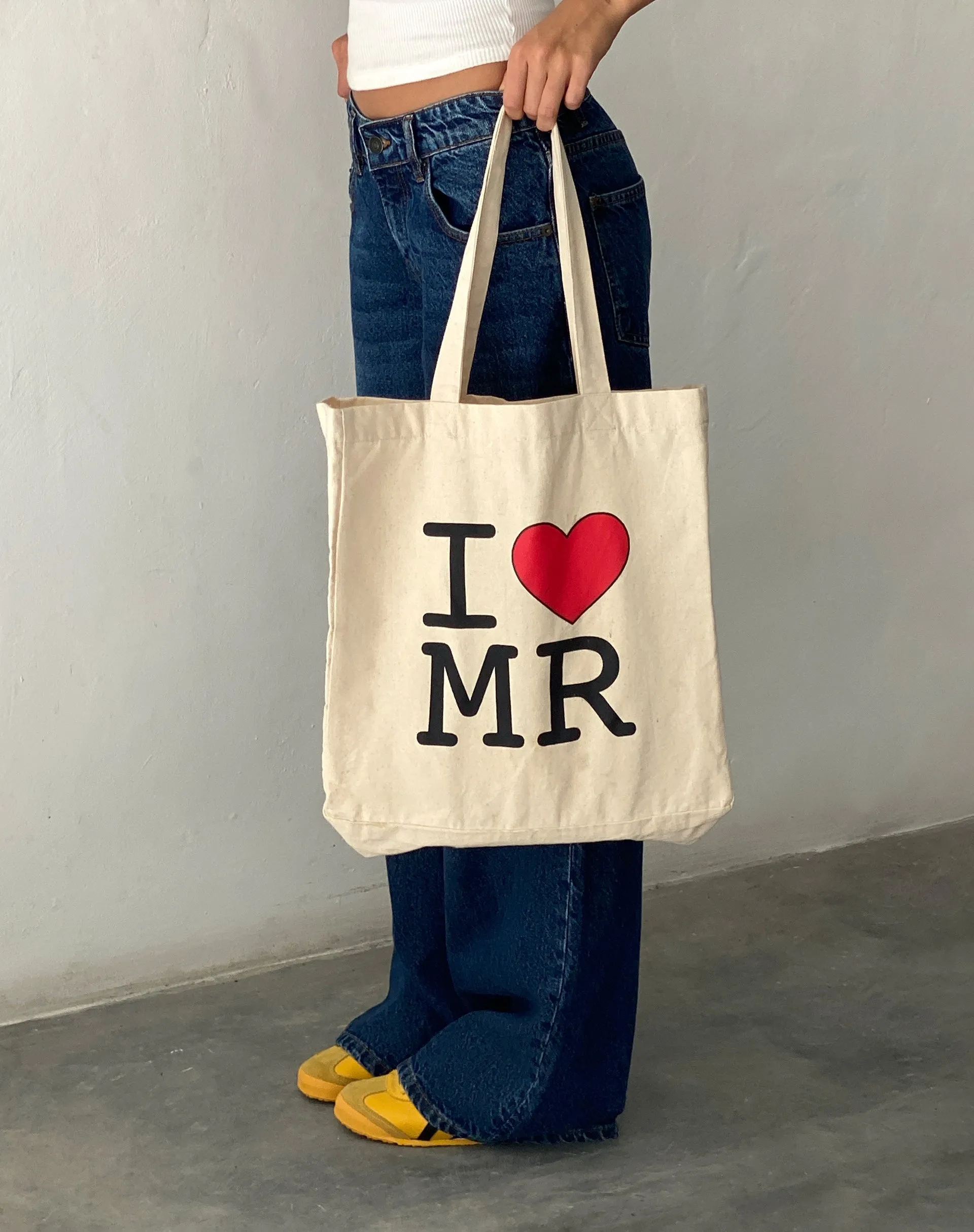 I Heart MR Tote Bag in Off White