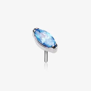 Implant Grade Titanium OneFit Threadless Elegant Marquise Sparkle Top Part
