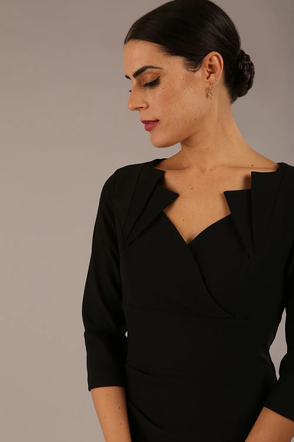 Indira 3/4 Sleeve Knee Length Pencil Dress