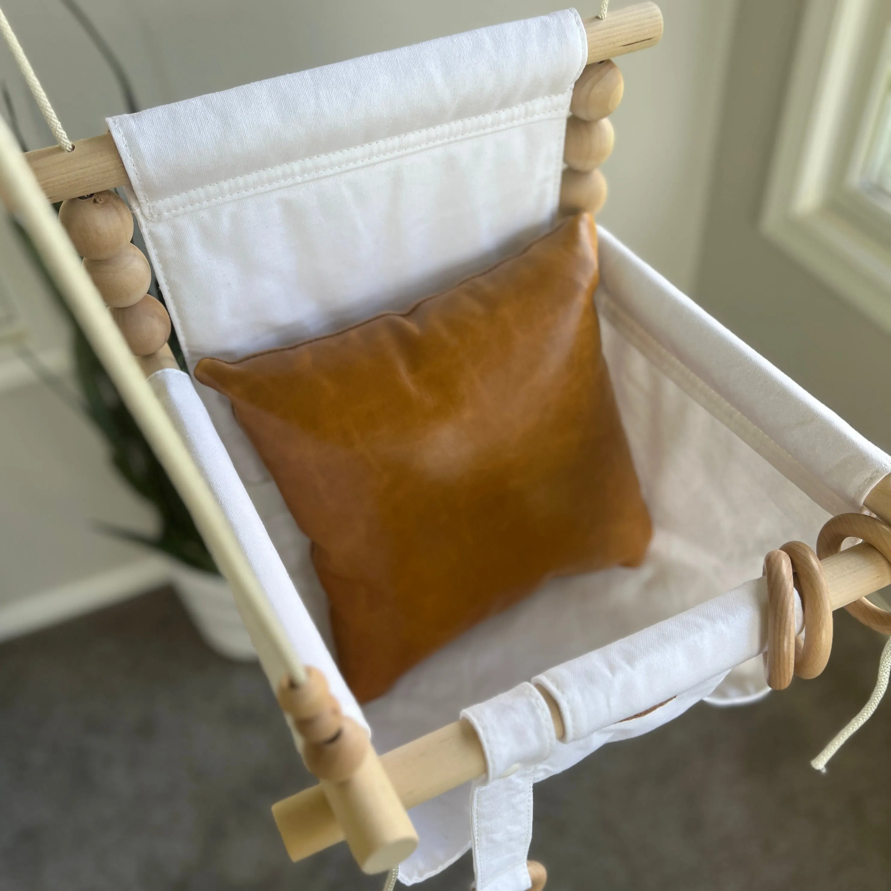 Indoor Caramel Leather Pillow