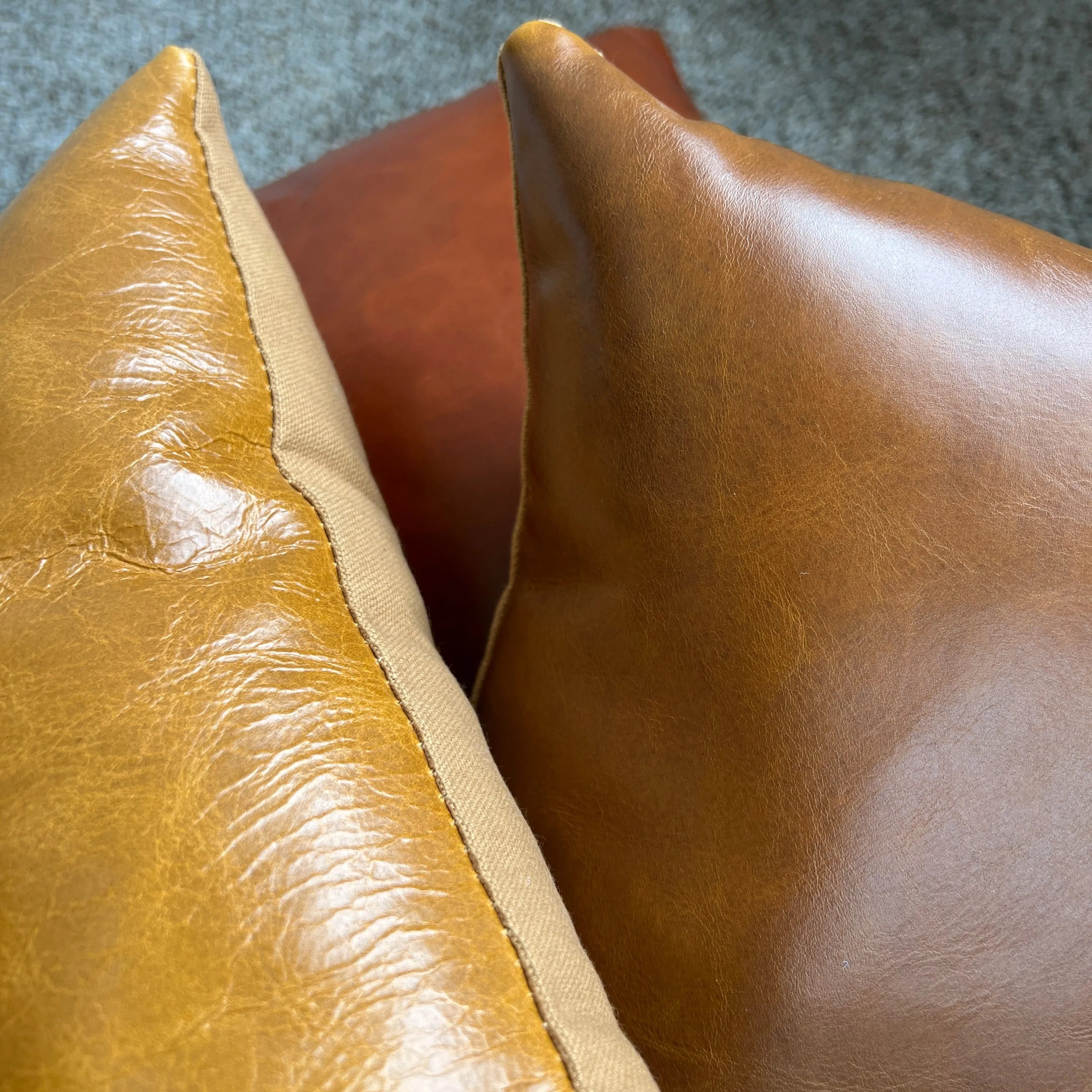 Indoor Caramel Leather Pillow