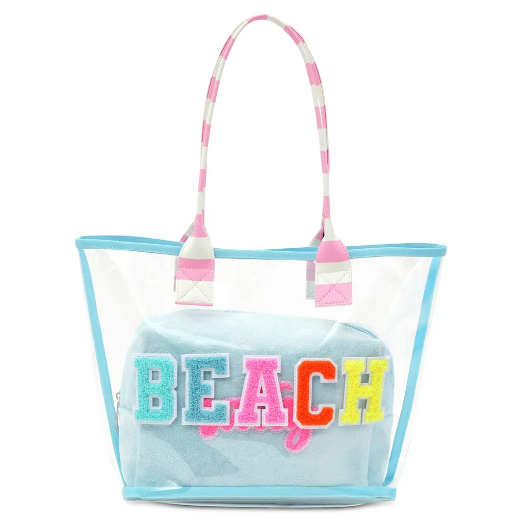 iscream- Beach Clear Tote Bag 2-Piece Set