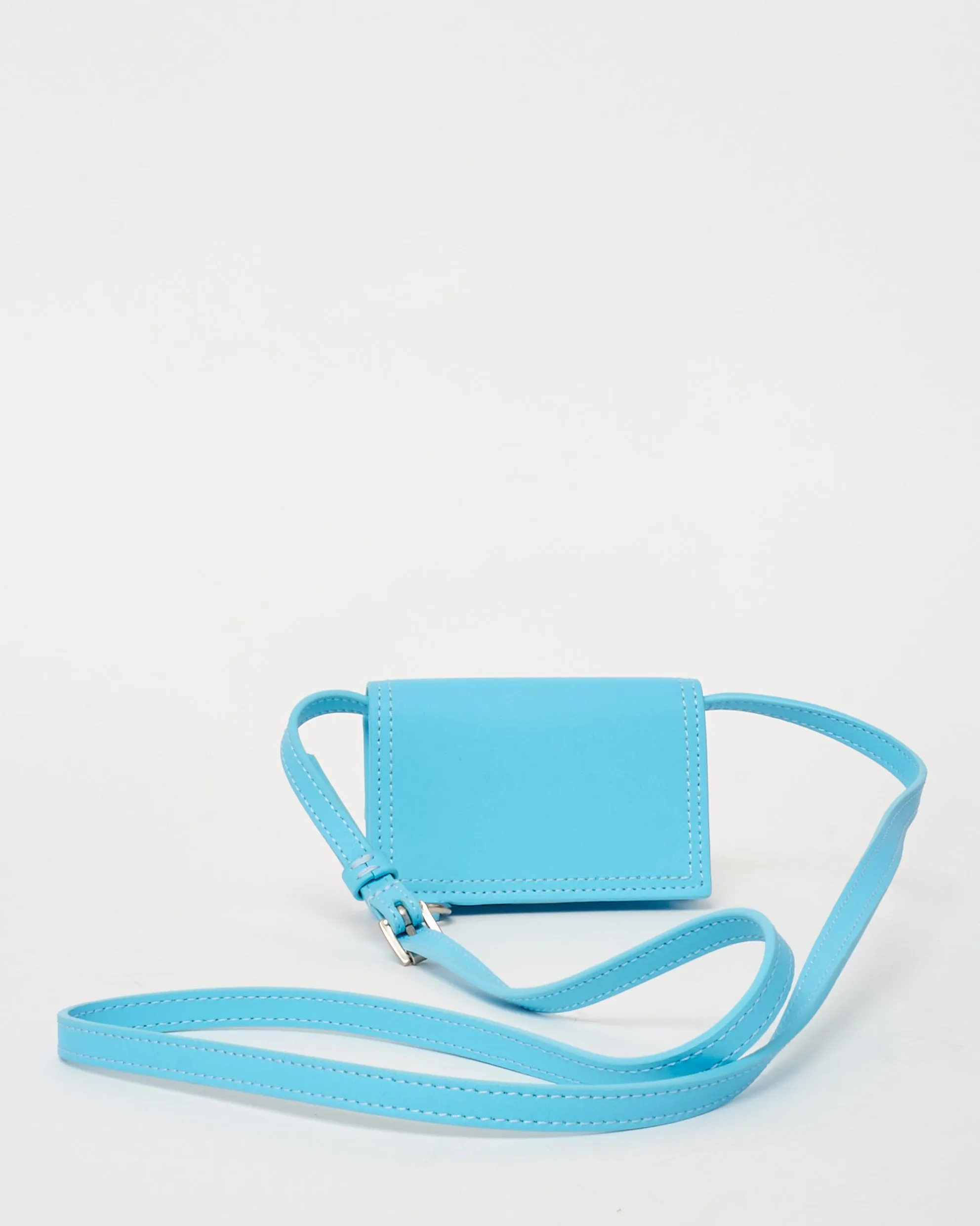 Jacquemus Turquoise Mini Le Porte Azur Crossbody Card Case