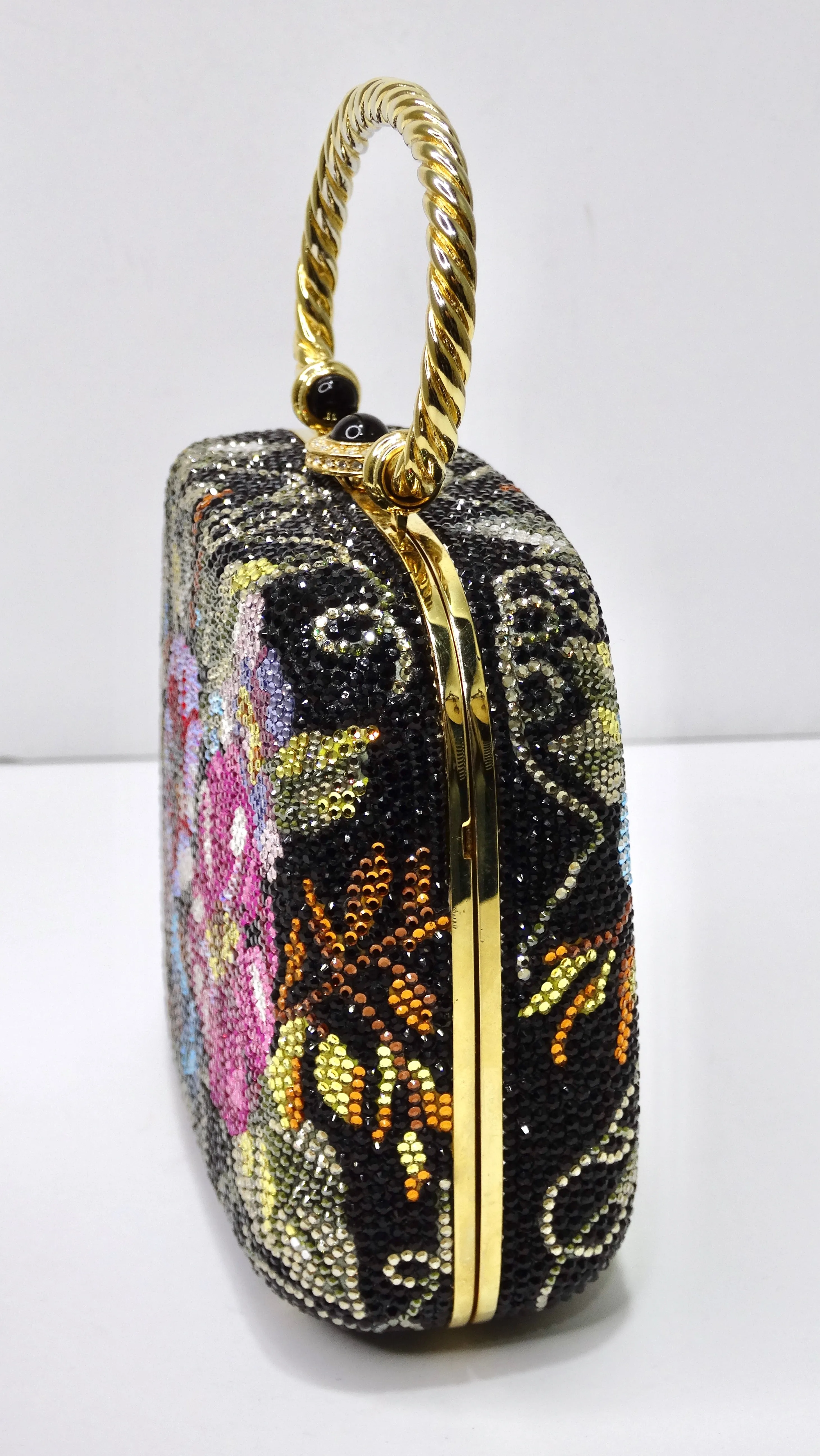 Judith Leiber Swarovski Crystal Flower Motif Evening Bag