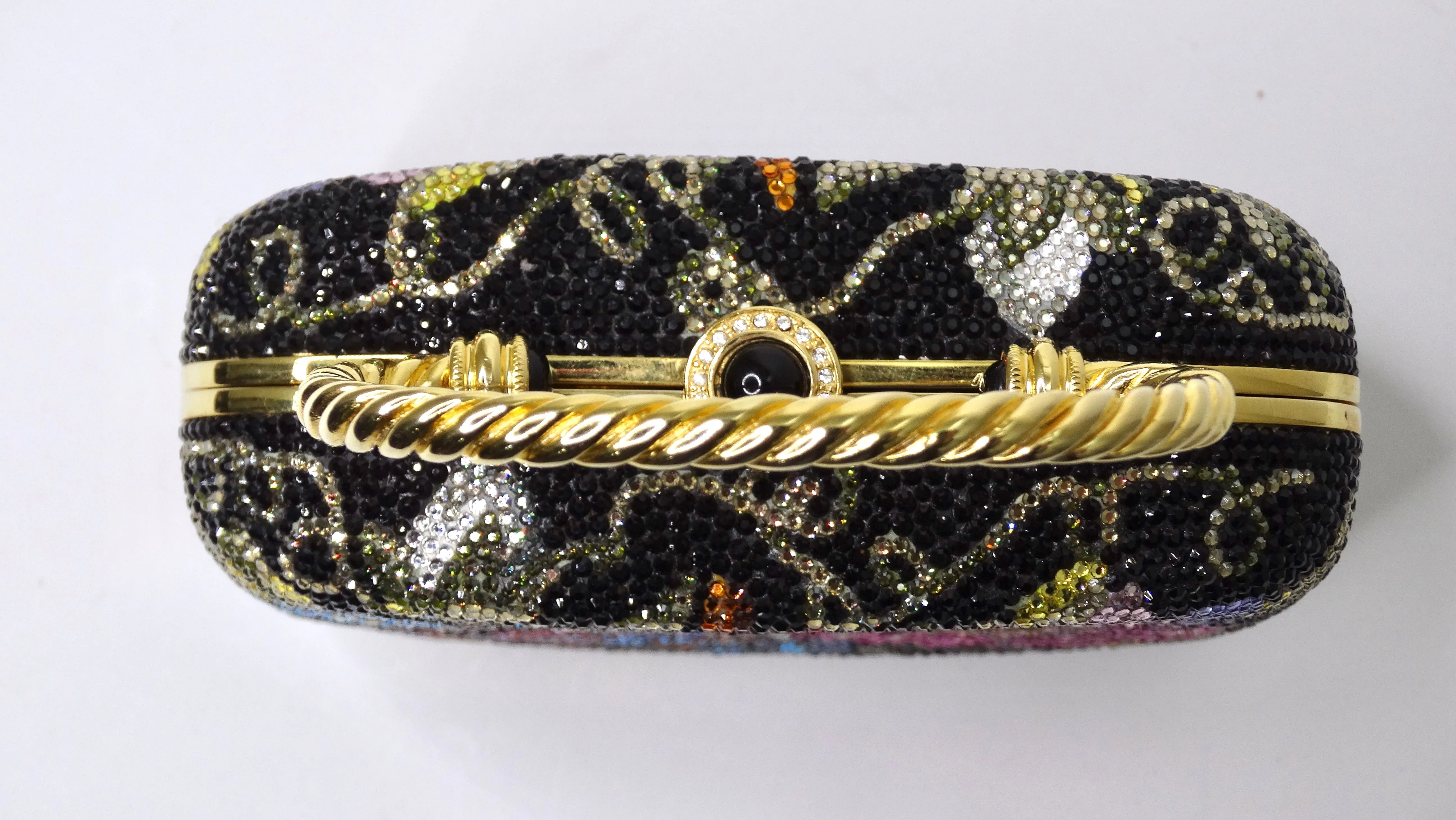 Judith Leiber Swarovski Crystal Flower Motif Evening Bag