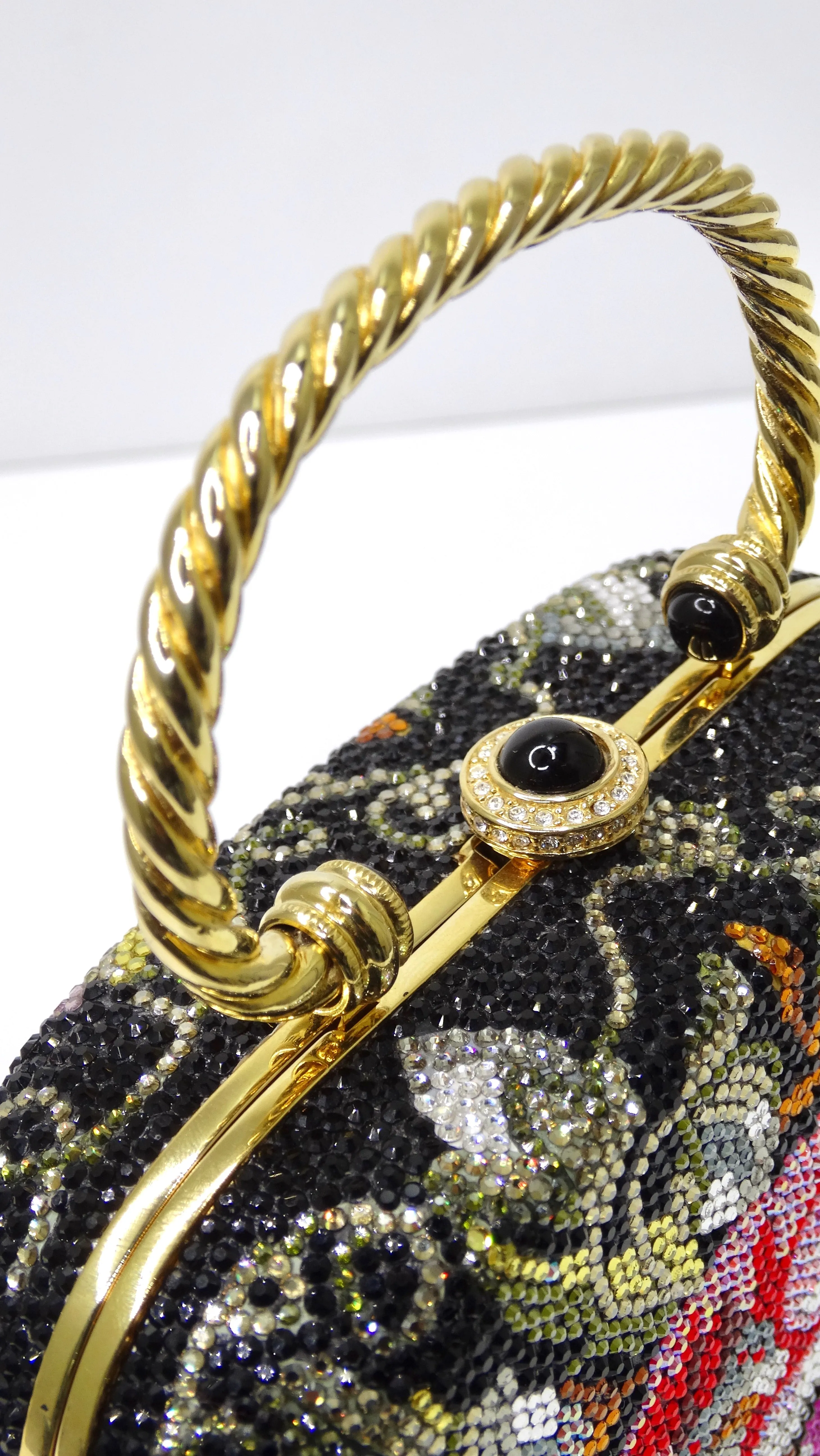 Judith Leiber Swarovski Crystal Flower Motif Evening Bag