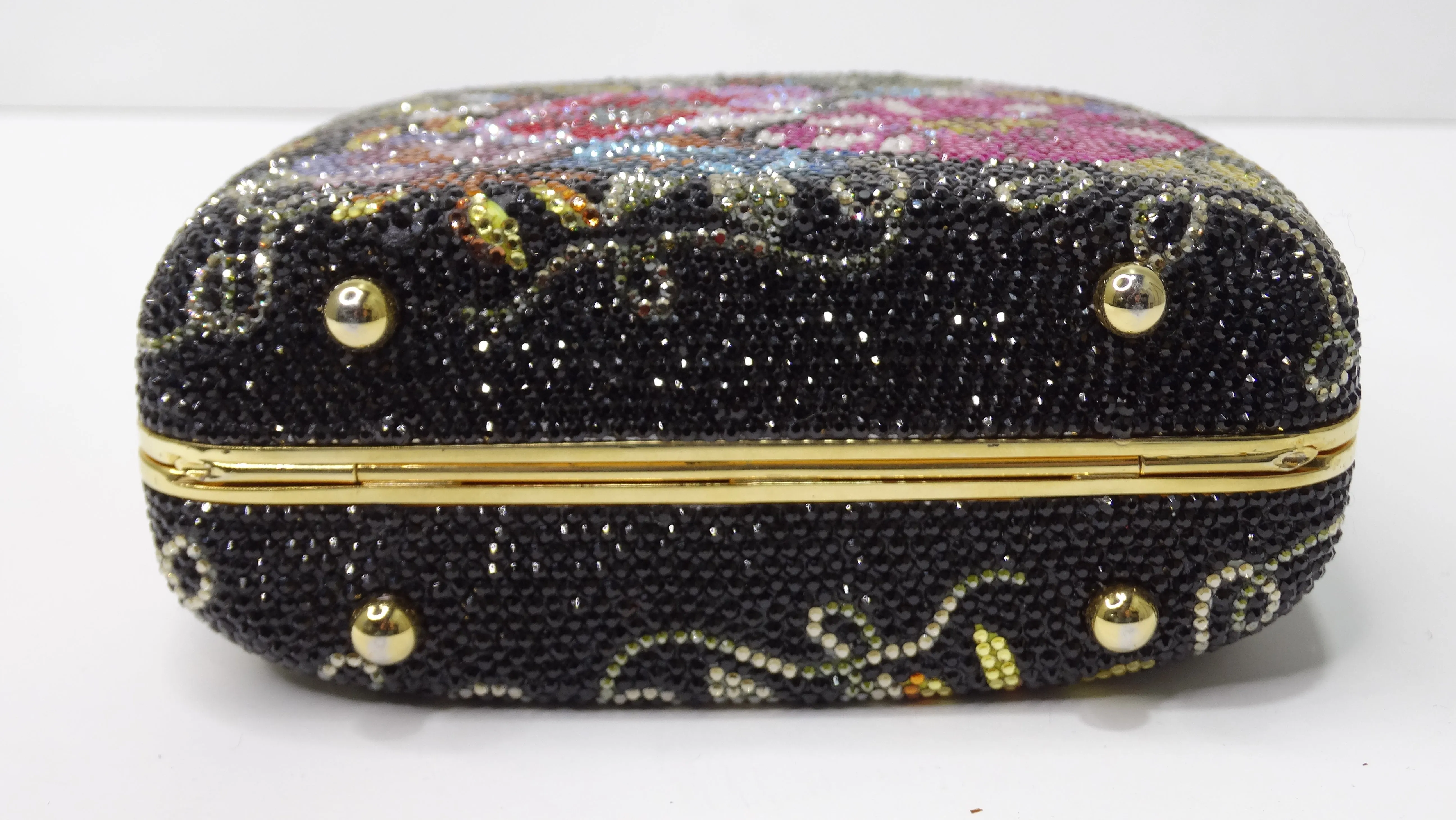 Judith Leiber Swarovski Crystal Flower Motif Evening Bag