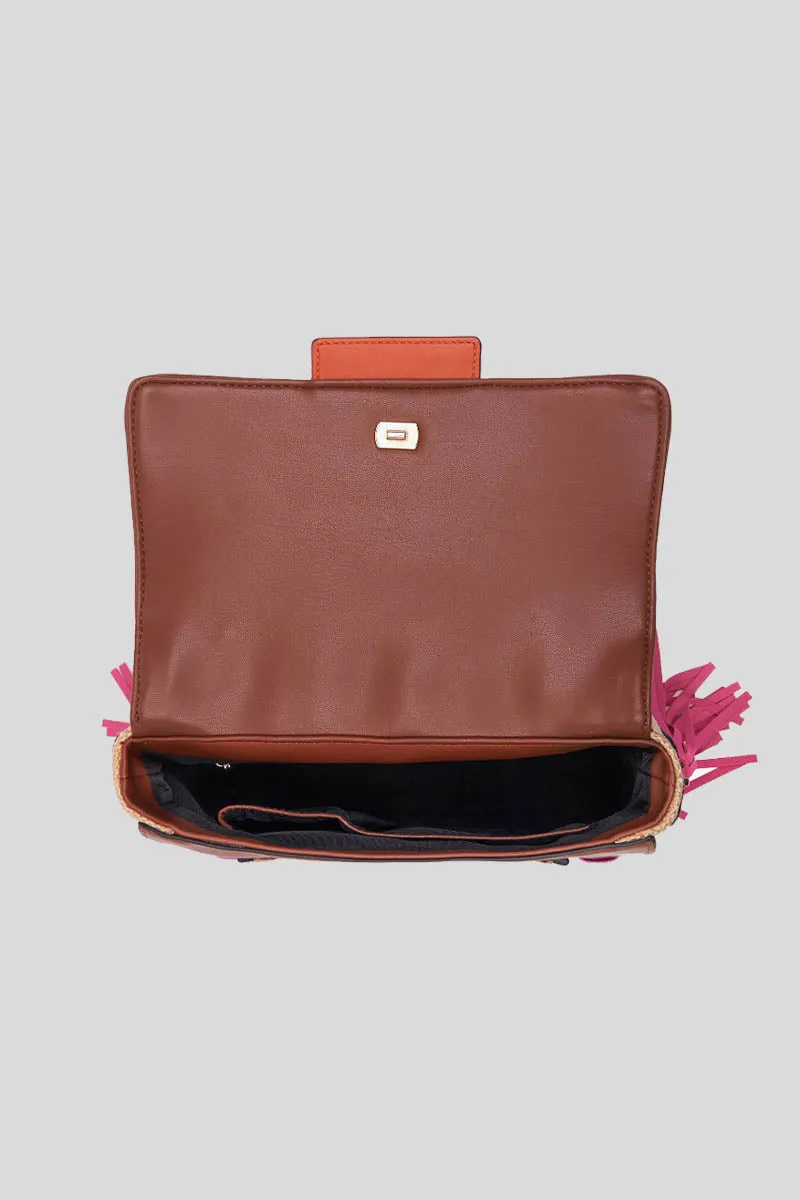 Jungle Handbag Mix Mat    Raf - Cuoio
