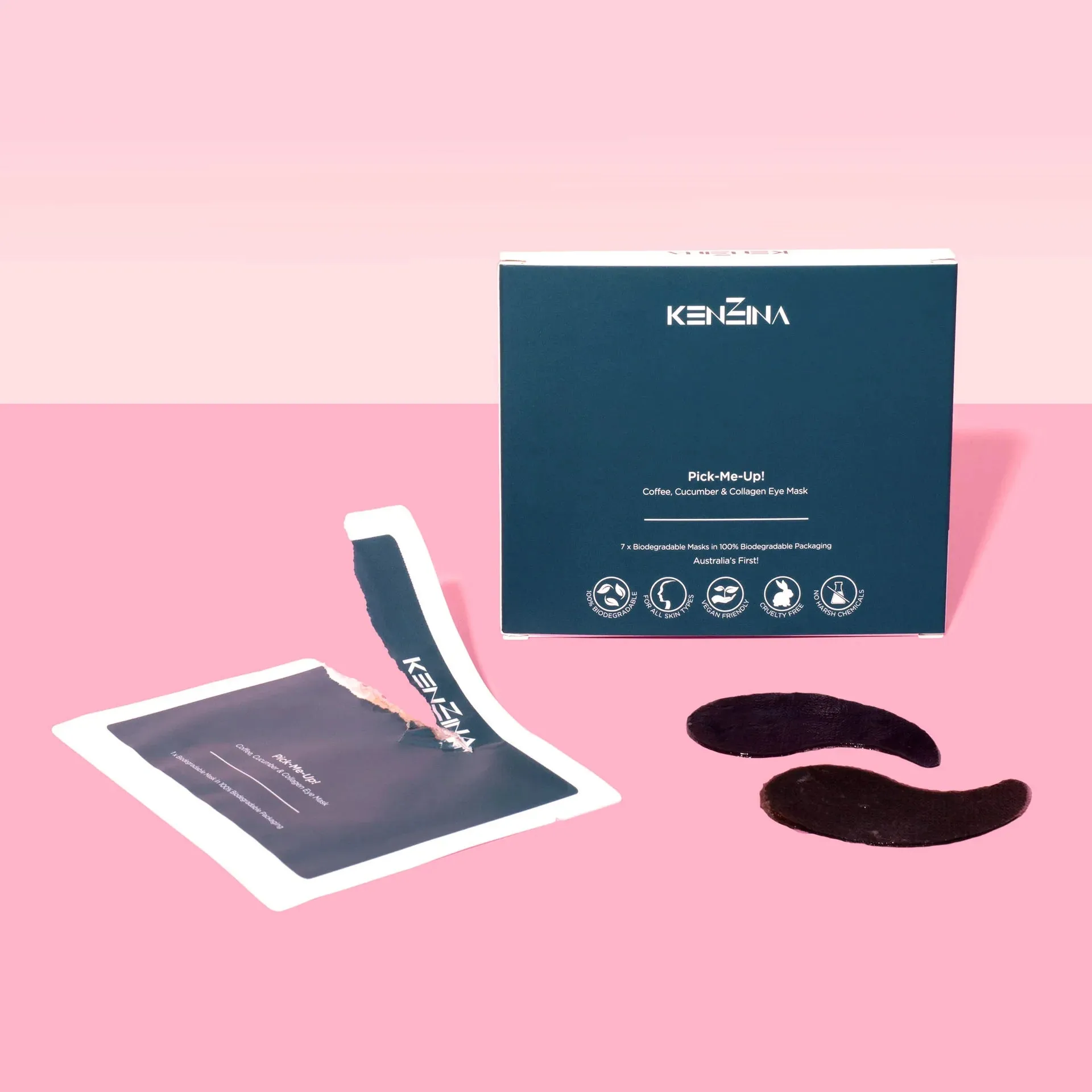 Kenzina Pick-Me-Up Biodegradable Eye Masks - Box of 7