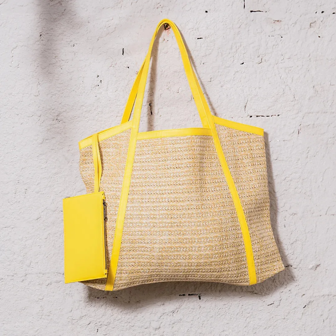 Knitted Tote Bag Yellow