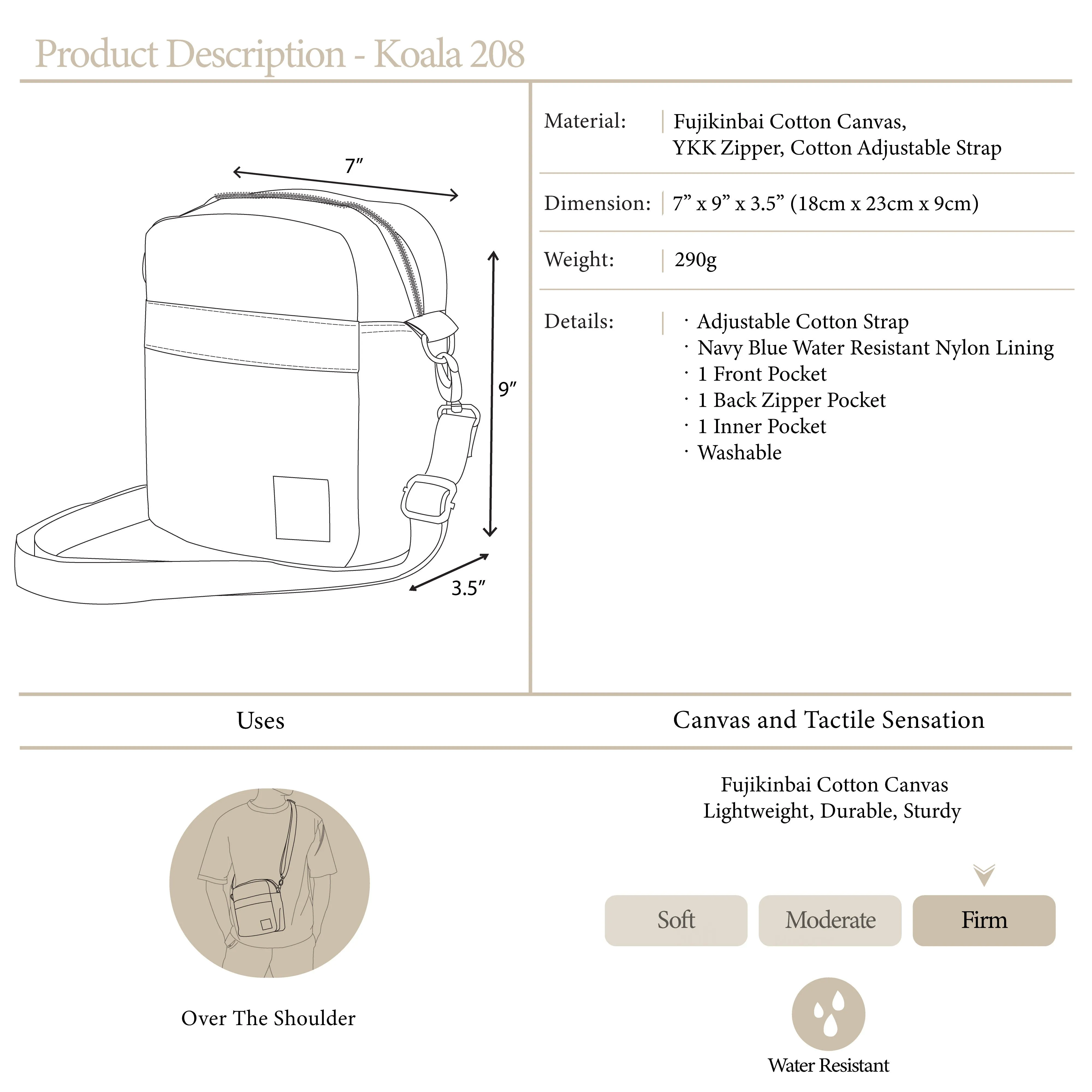 Koala 208 Honey Brown | Crossbody Bag