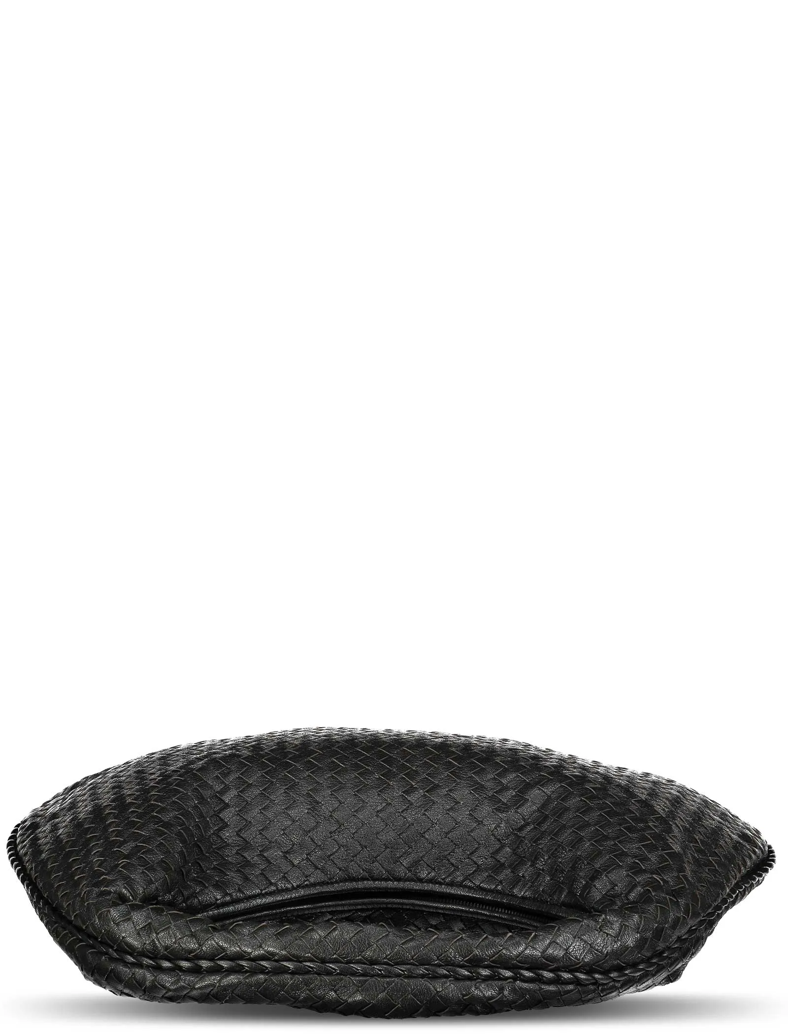 Large Black Metallic Veneta Hobo Bag
