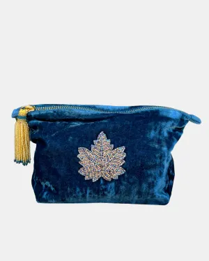 LEAF MAKE UP BAG SMALL IN DENIM
