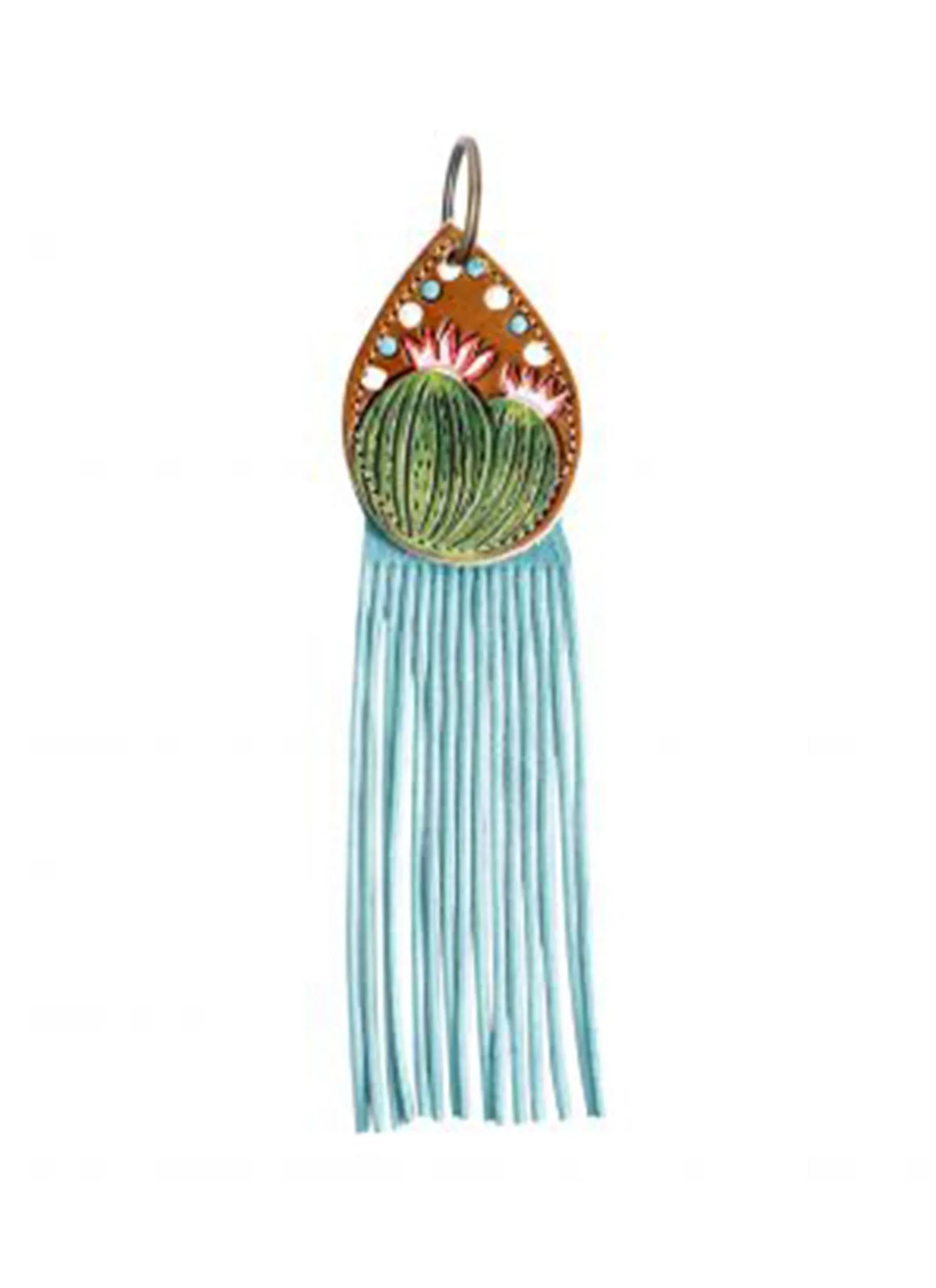 Leather Cactus Key Chain