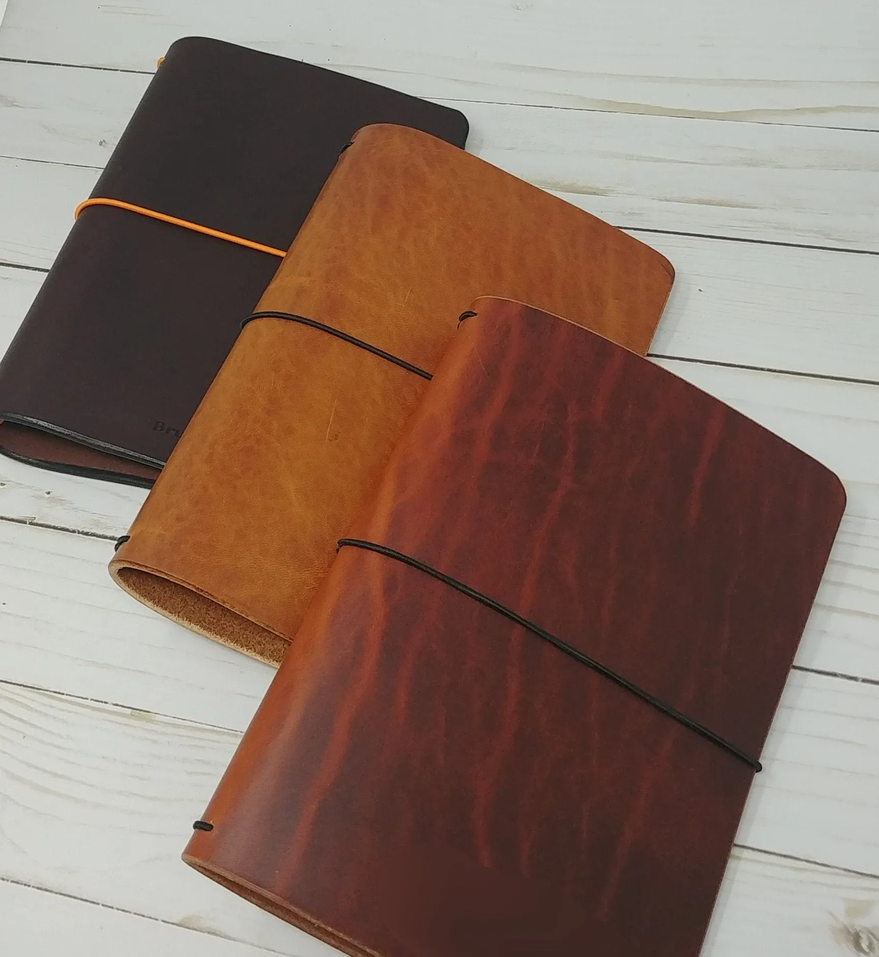 Leather Planner Cover, B6 Traveler's Notebook,  Classic clover, Full Grain Leather Journal in two sizes