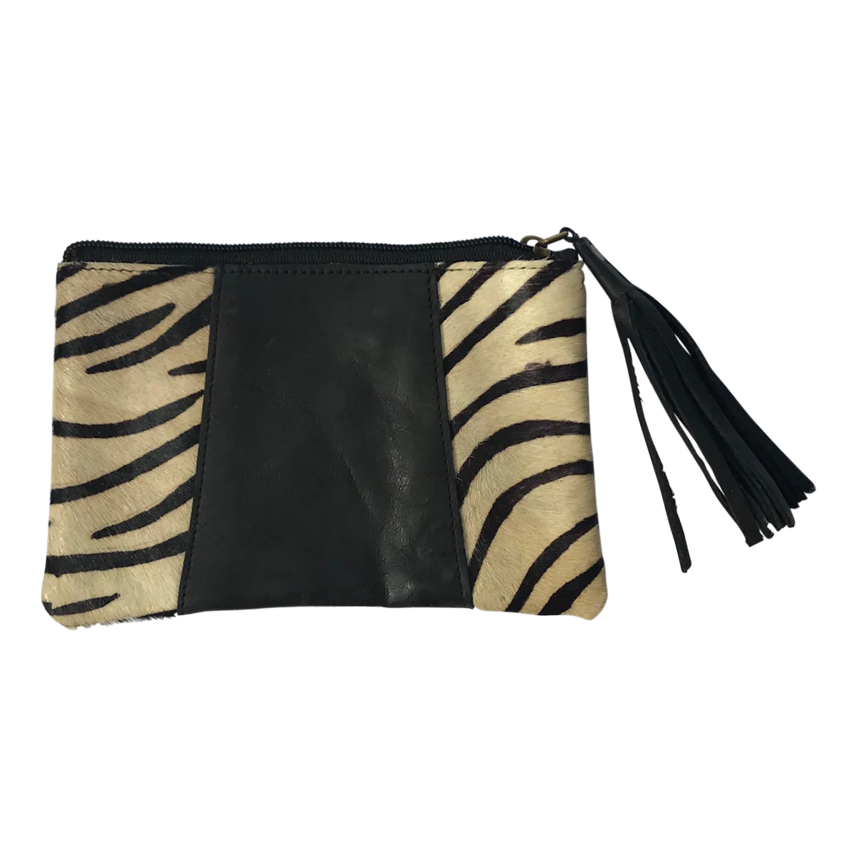 Leather Purse // Zebra Black