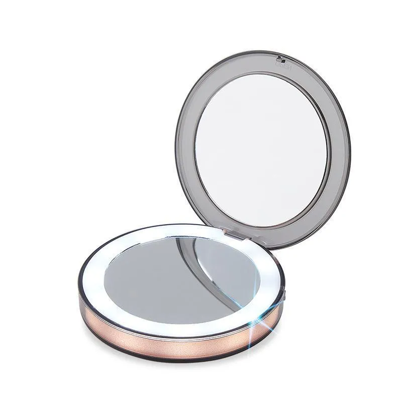 LED Lighted 3X Magnifying Mini Cosmetic Mirror
