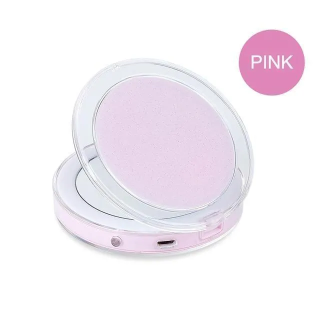 LED Lighted 3X Magnifying Mini Cosmetic Mirror