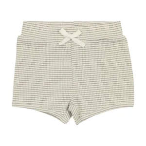Lil Legs Ribbed Track Shorts - Green Stripe