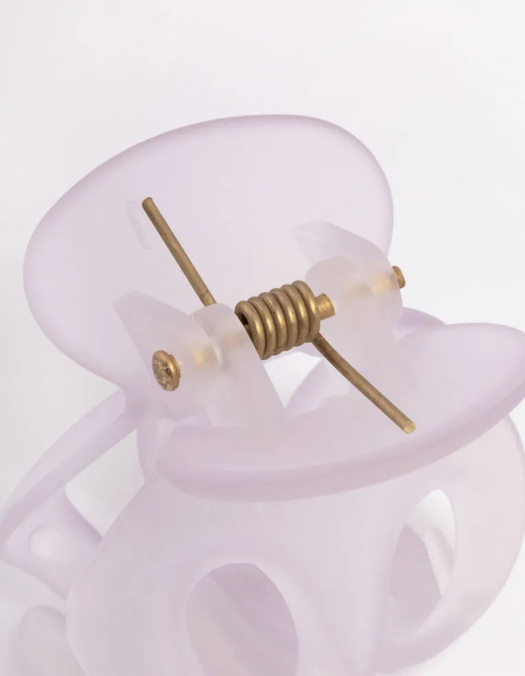Lilac Three Prong Mini Hair Claw Clip