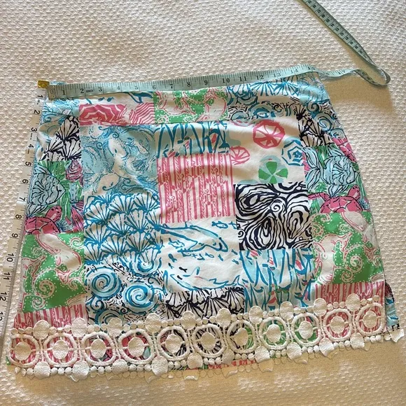 Lilly Pulitzer Marigold Skort Size 4 Multicolor Mini Pockets Venice Lace #80502