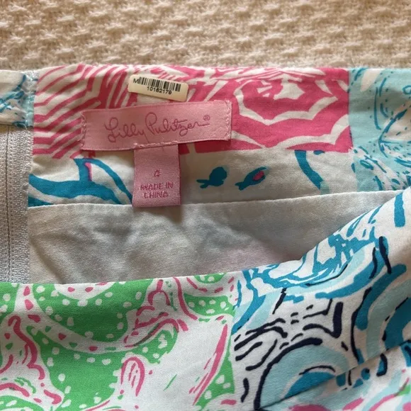 Lilly Pulitzer Marigold Skort Size 4 Multicolor Mini Pockets Venice Lace #80502