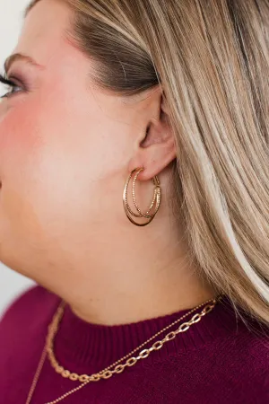 Living For Luxury Hoop Earrings- Gold