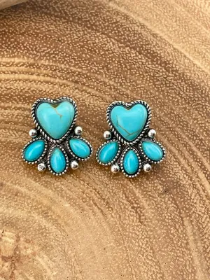 Loads of Love Fashion Earrings - Turquoise